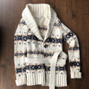 Ann Taylor Loft fair isle Grandpa Sweater